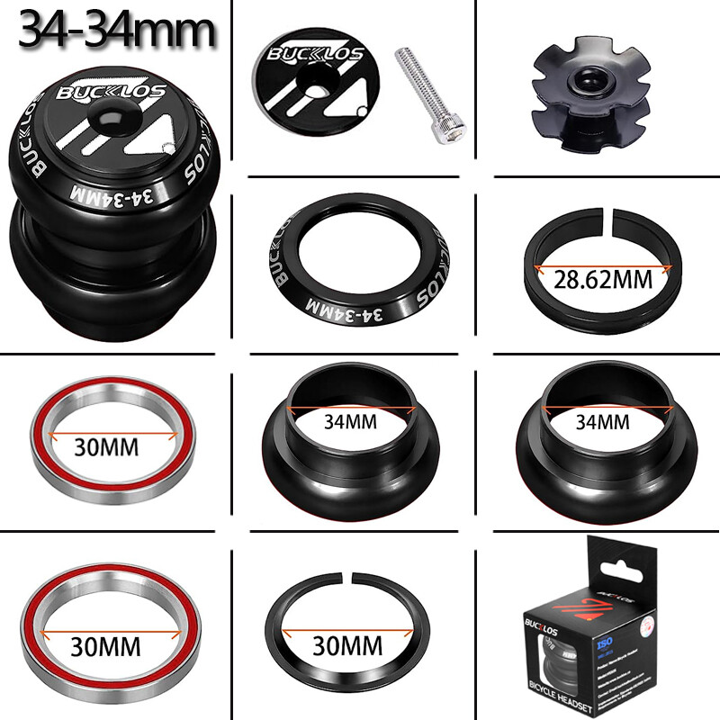 34/44/44-56mm 1-1/8″ Threadless MTB Road Bike Bicycle Sealed Bearing Headset Set