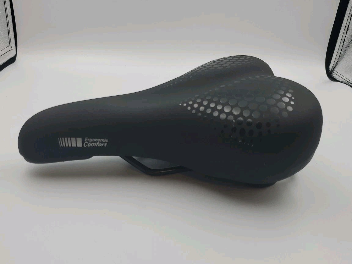 Delta Comfort Memory Foam Saddle Shock-Absorbing Steel Rails Black Preowned