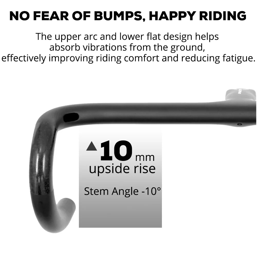 Road Bicycle Carbon Internal Cable Integrated Drop Bar 360-380mm with Mount