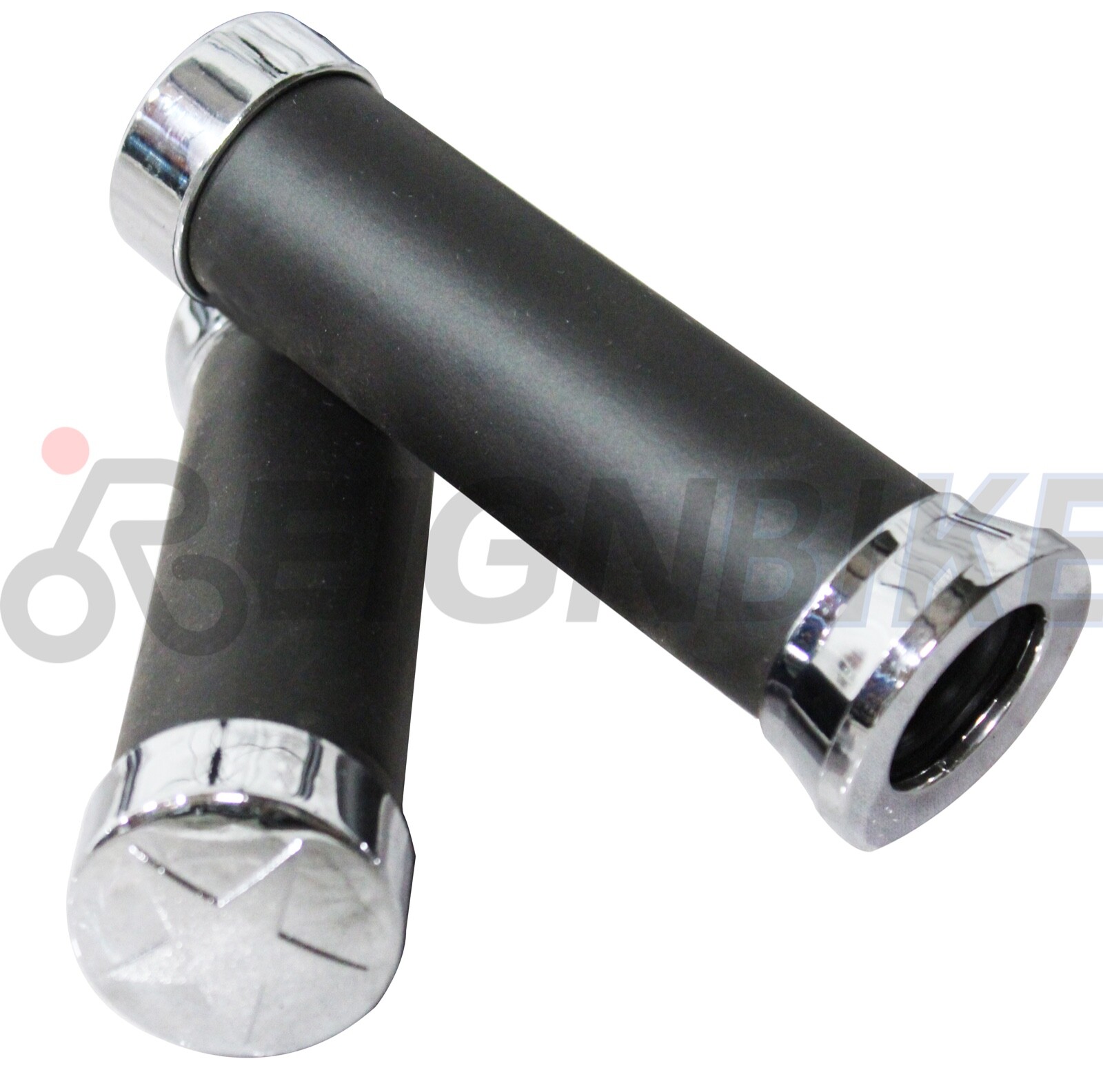 Chopper Cruiser Bicycle Handlebar Soft Grips Black with Chrome Color Star Style
