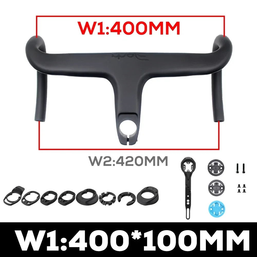 Carbon Fiber Bicycle Integrated Nternal Cable Handlebar with Spacers and Mount