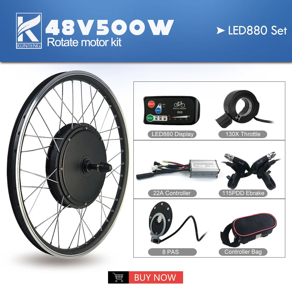 36V 48V 500W Rear Rotate Brushless Gearless Hub Motor for E-bike Conversion Kit