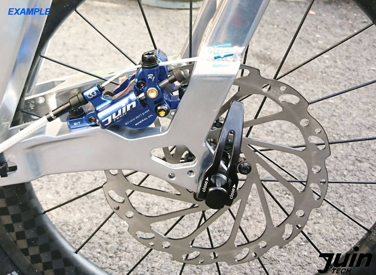 Juin Tech R1 Road Cyclocross Gravel Bicycle Hydraulic Disc Brake Set Blue