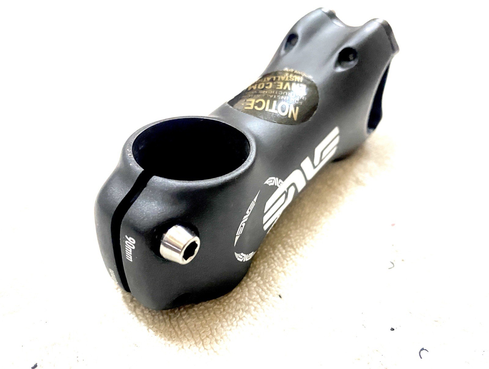 ENVE Stem White – 90 mm 31.8 Clamp +/-6 Deg 1-1/8″ UD Carbon – NOS