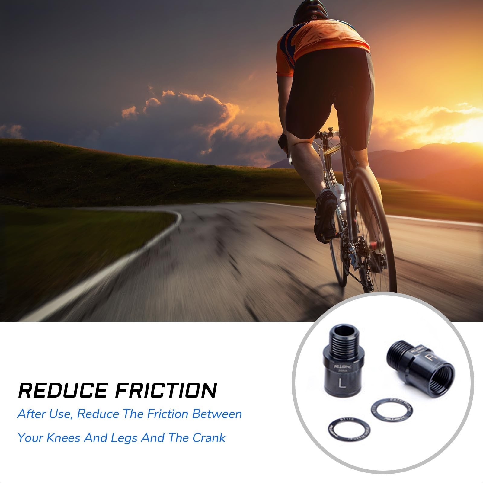 Titanium Bike Pedal Extenders 16/20mm – Hollow Foot Washers for 9/16″ Pedals, Fi