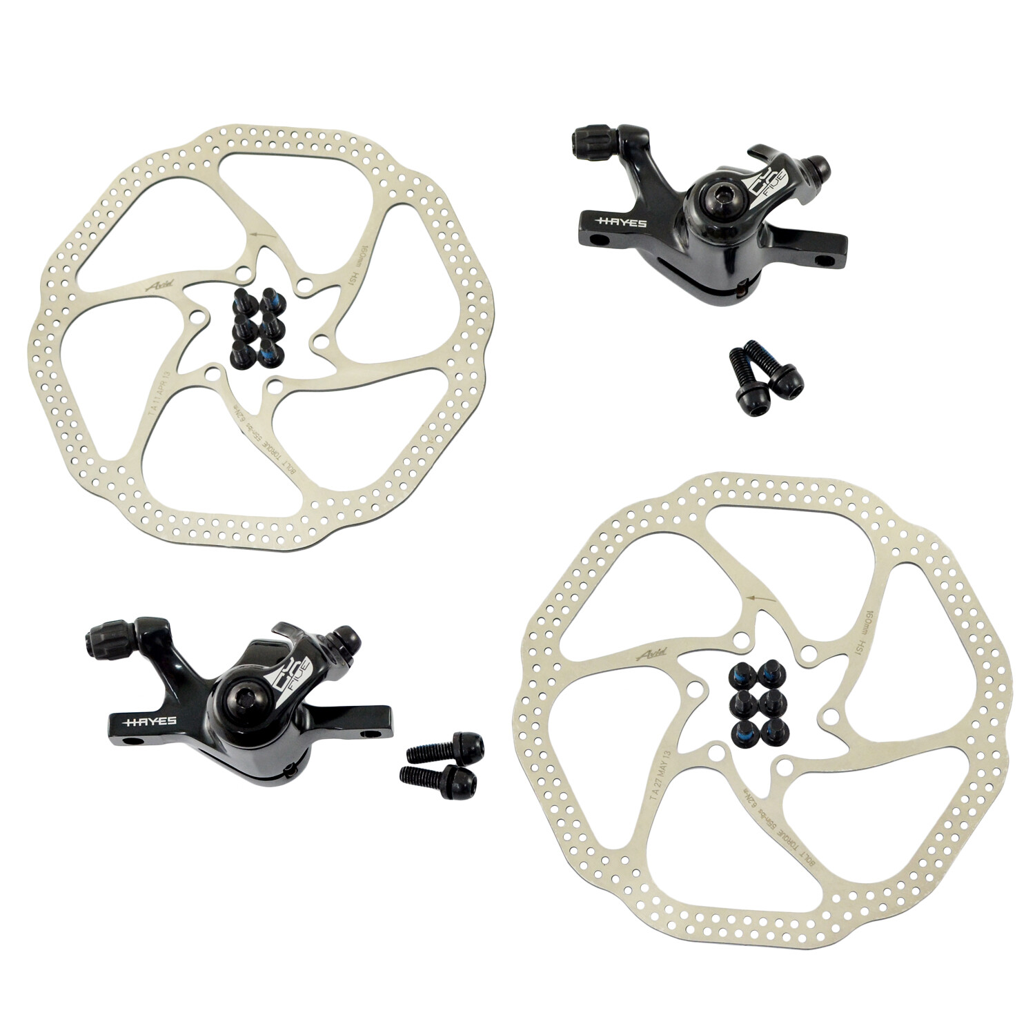 Hayes CX 5 Road Alloy Mechancial Disc Brake Set w/ AVID 160mm Rotor (F+R) ,Black