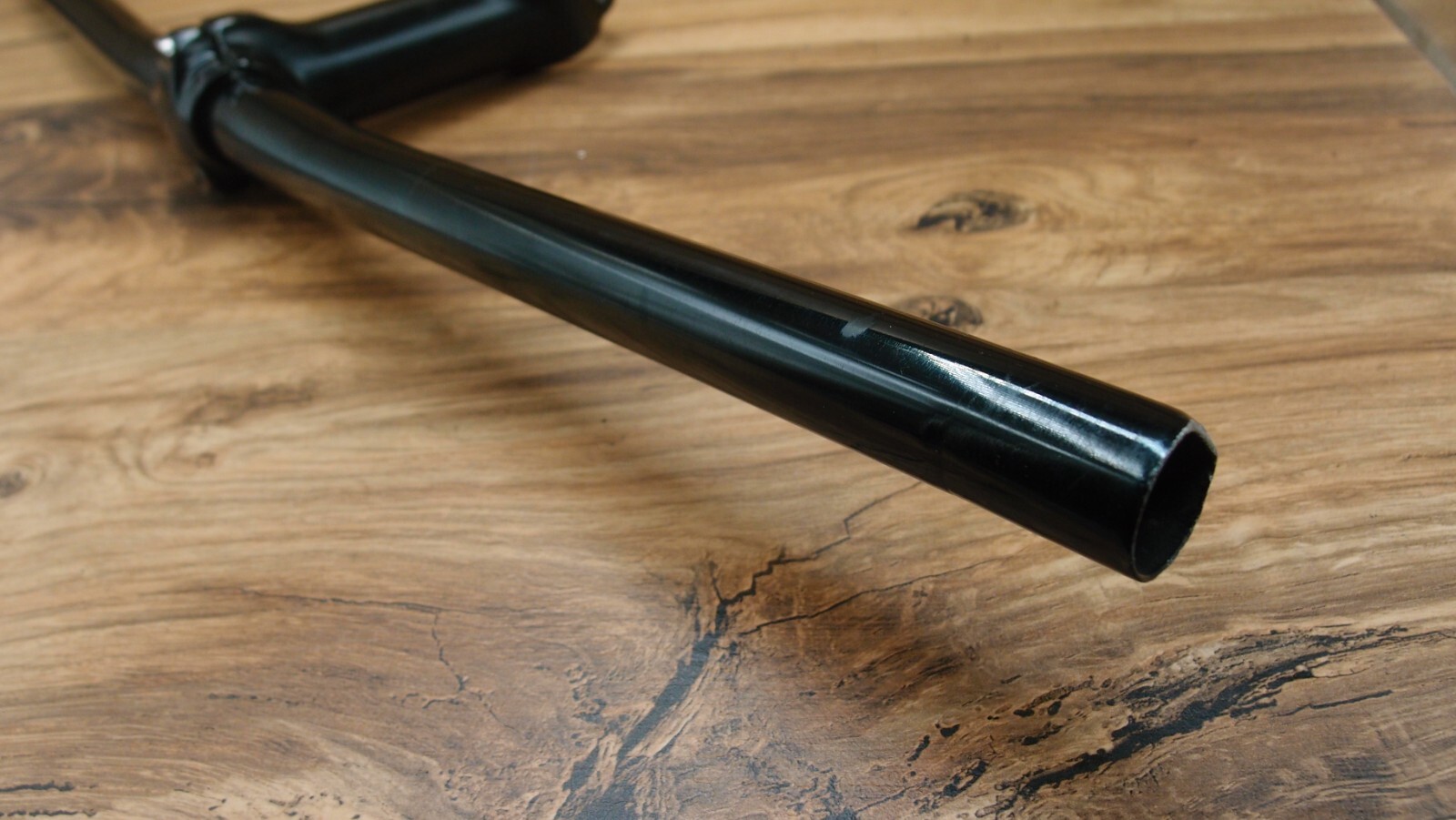 1990’s aluminium flat handlebar + ahead stem 1 1/8 in black