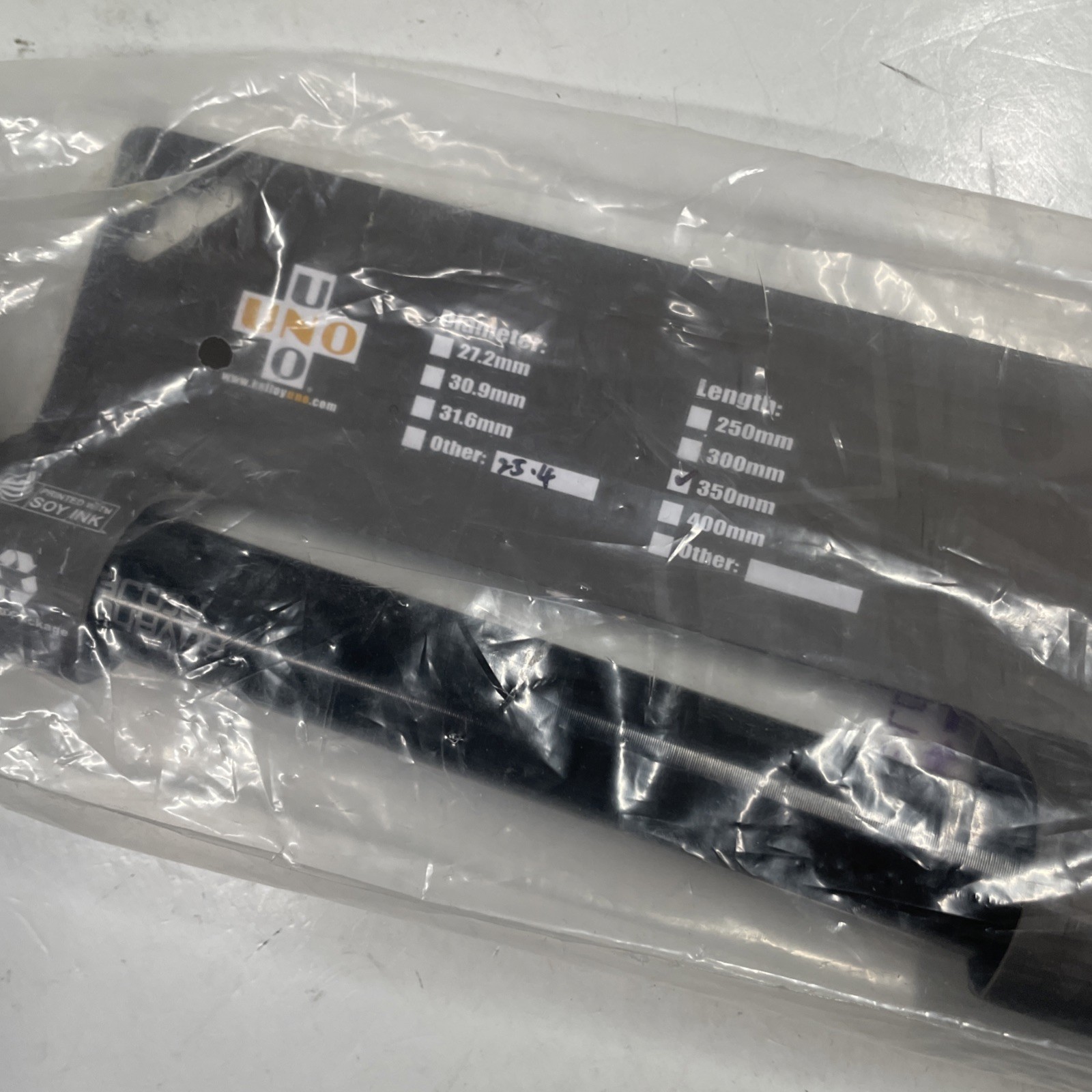 Kalloy Uno 602 Seatpost, 25.4 x 350mm, Black New & Sealed