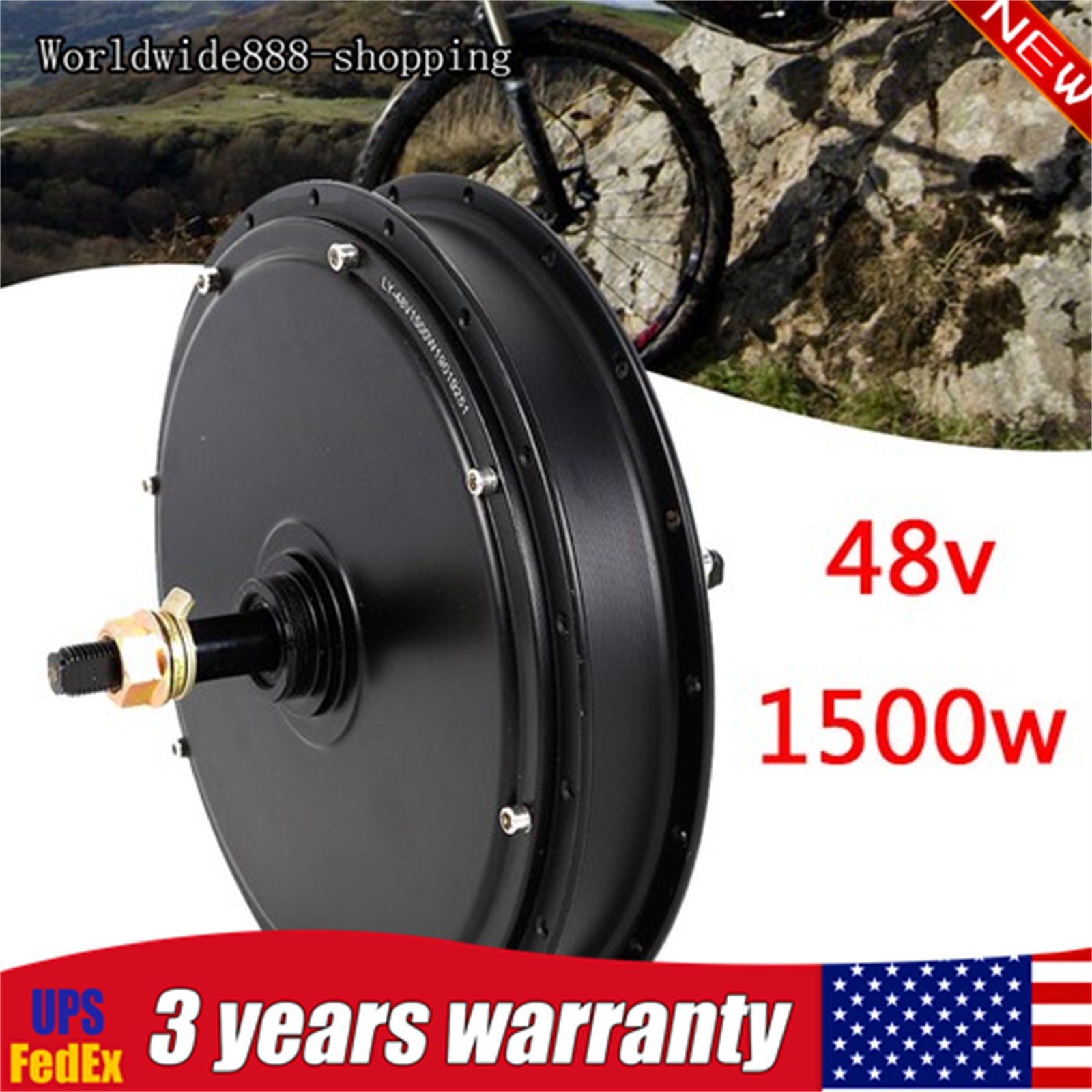 48V 1500W Fat Bike Hub Motor Powerful Brushless Ebike Motor Hub 500RPM