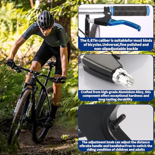 Gashwer Universal 2.2cm Bike Brake Levers Aluminum Alloy V-Brake Blue- 1 Pair