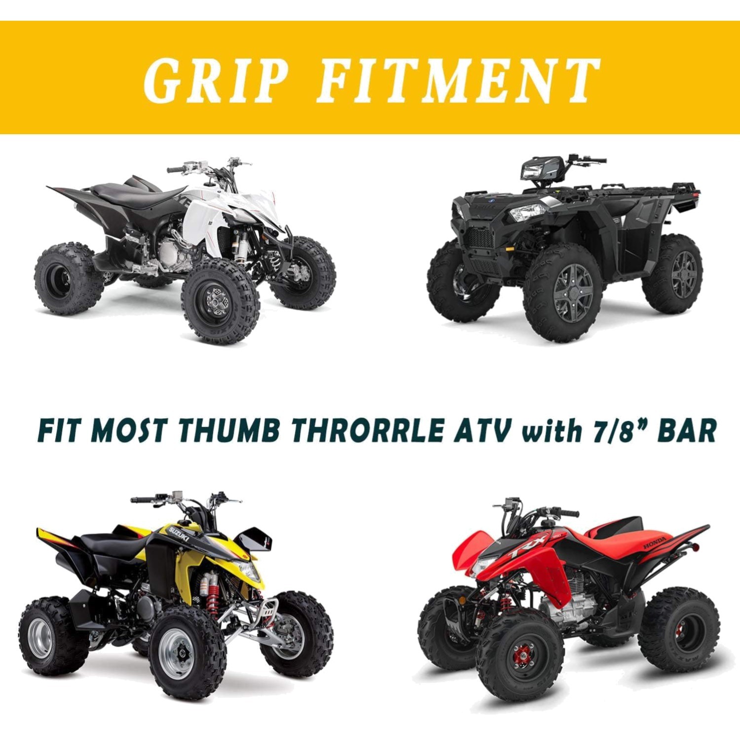 7/8» ATV Grips Universal Handlebar Grips Soft Rubber Motorcycle Grip for ATV…