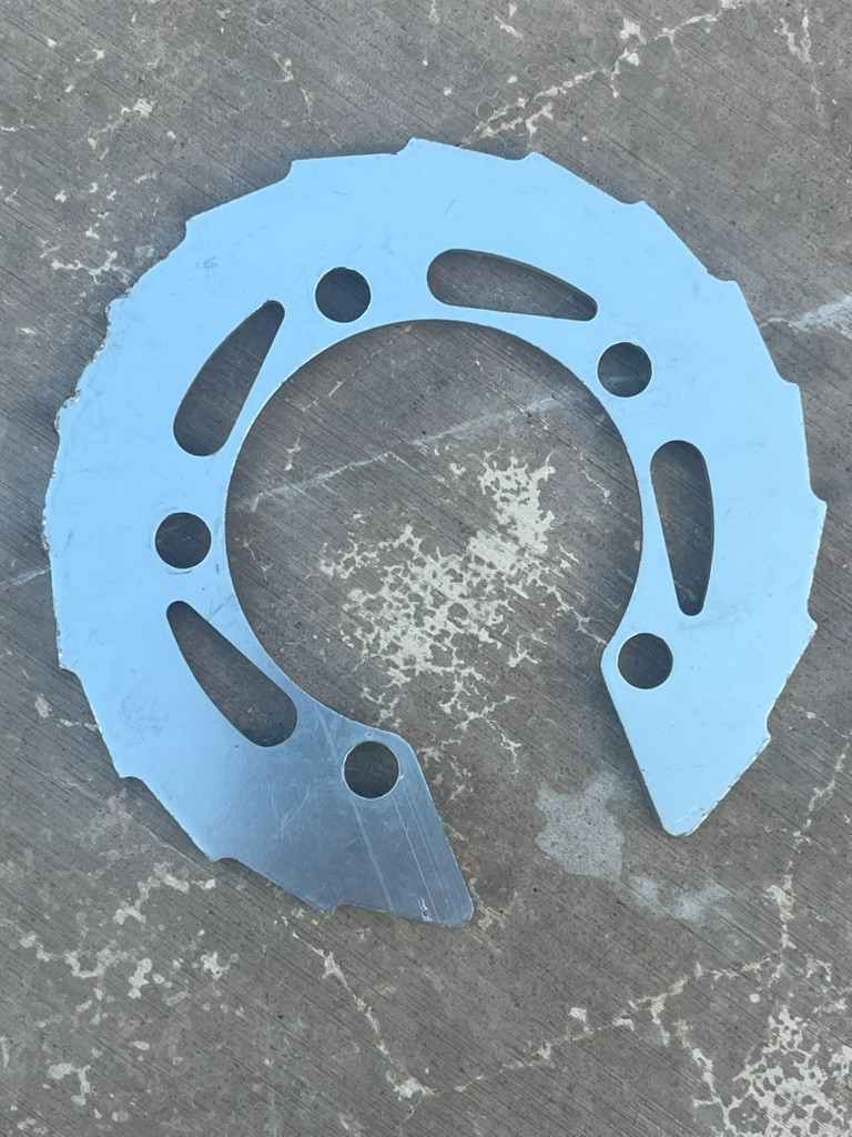 Unbranded CNC Machined Alloy Buzzsaw Chainring Chainguard | 94 BCD / 32T / VGC