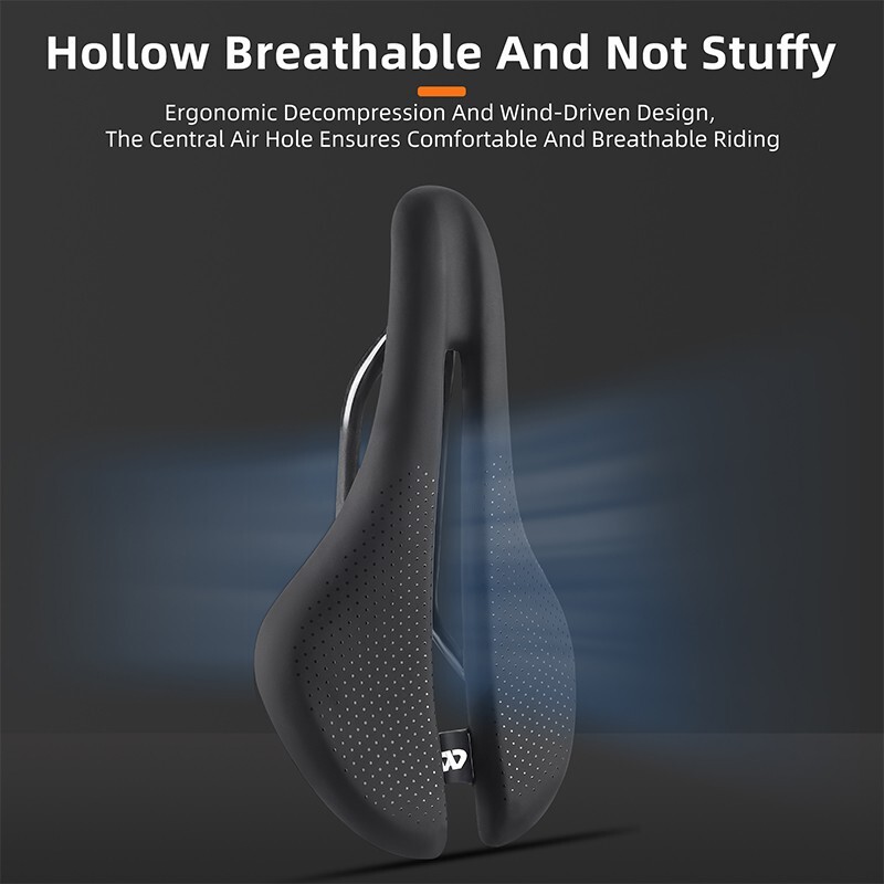WEST BIKING Carbon Fiber Bicycle Saddle Hollow Short Nose Road Bike Seat Saddle