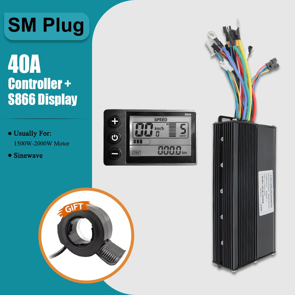 Electric Bike Three-Mode Sine Wave 36V 48V 17A-40A Controller with LCD Display