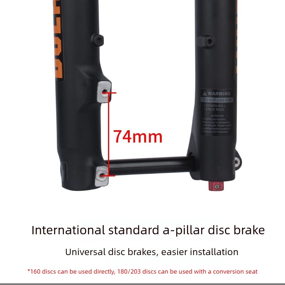 Mountain Bike Front Fork Dual Shoulder Thru-Axle Air Fork 180mm Travel