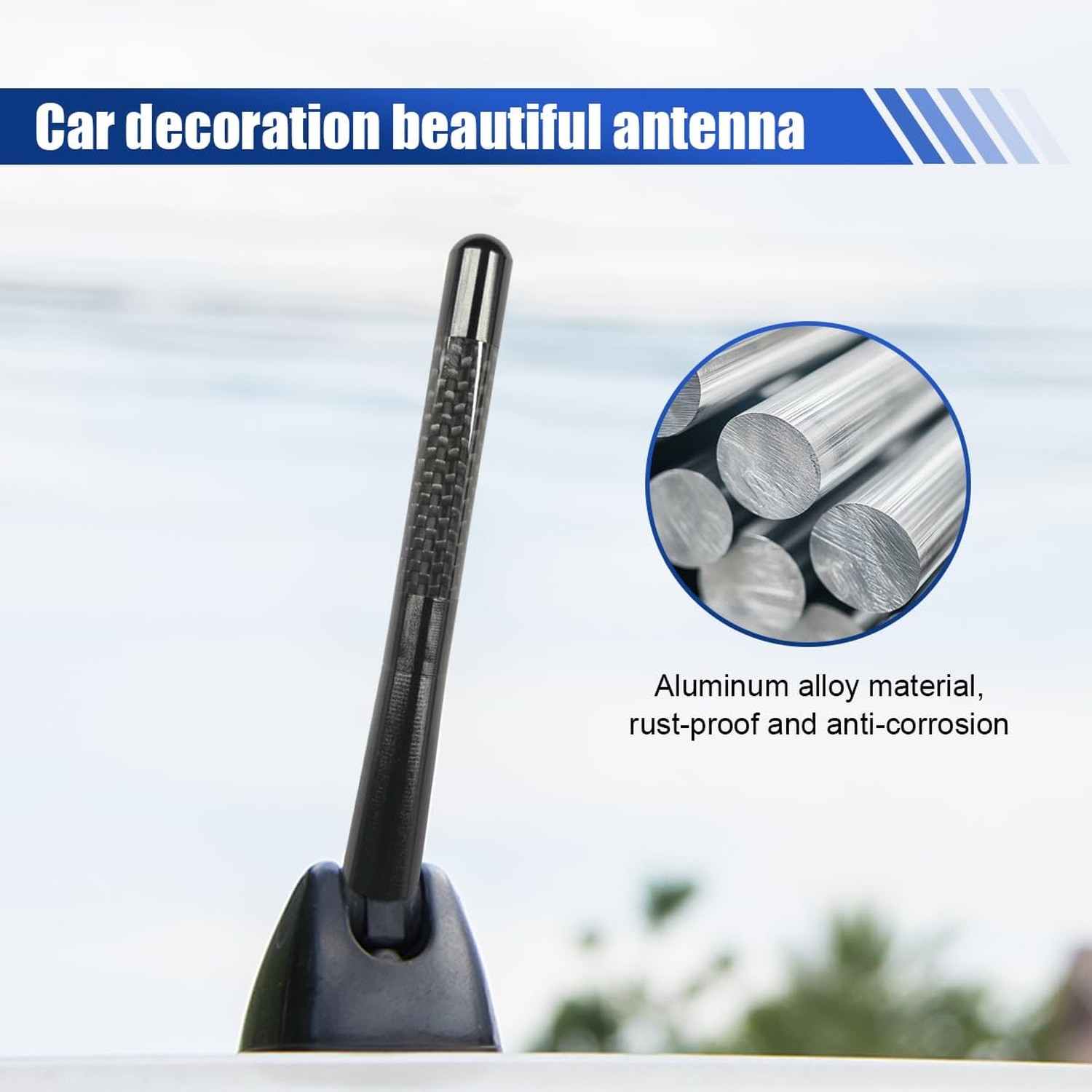 Carbon Fiber Car Short Antenna, 4.72″ Auto Signal Receiver, Black | Aluminum …
