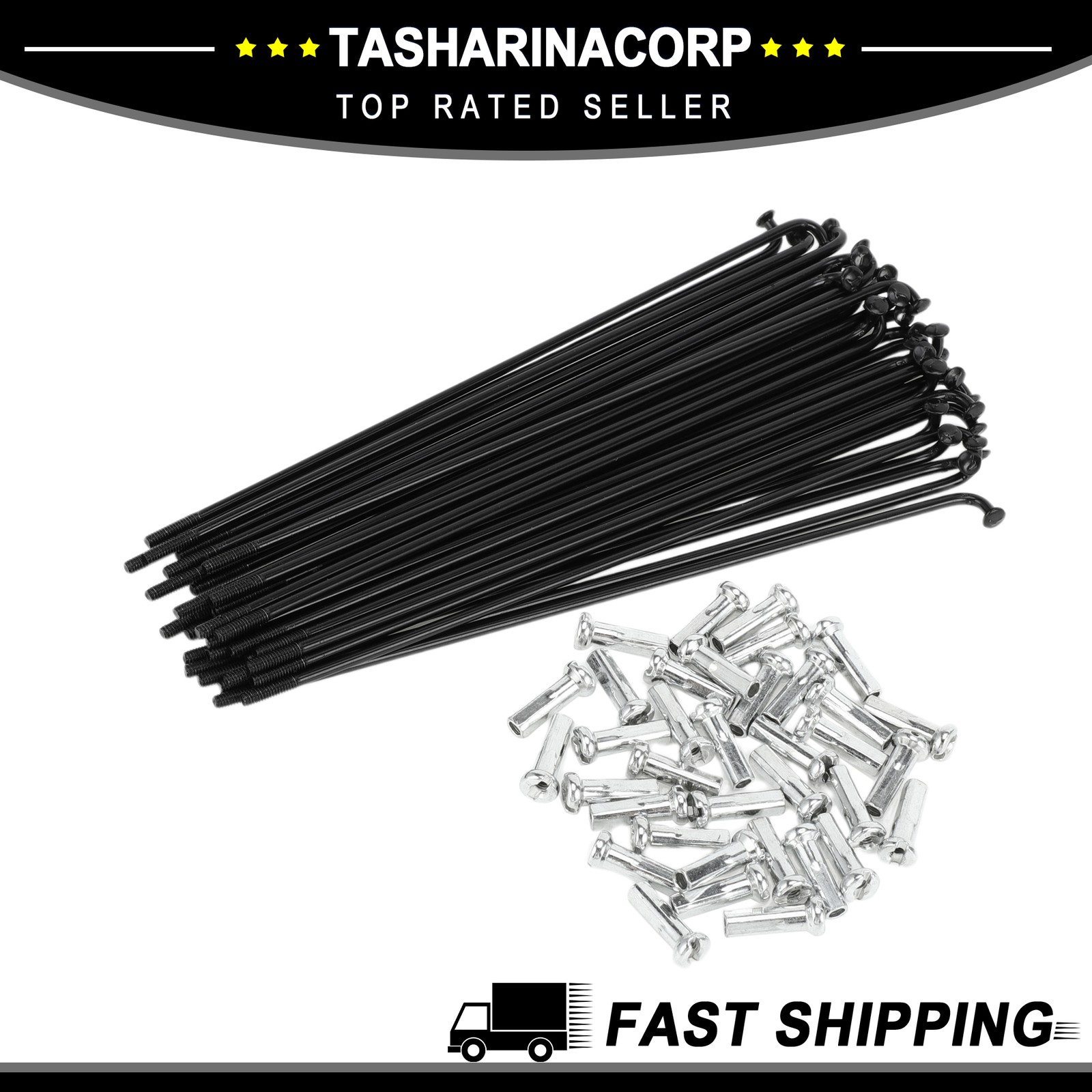 1Set 14G 138mm Length Bicycle Spokes Nipple Carbon Steel Black Universal