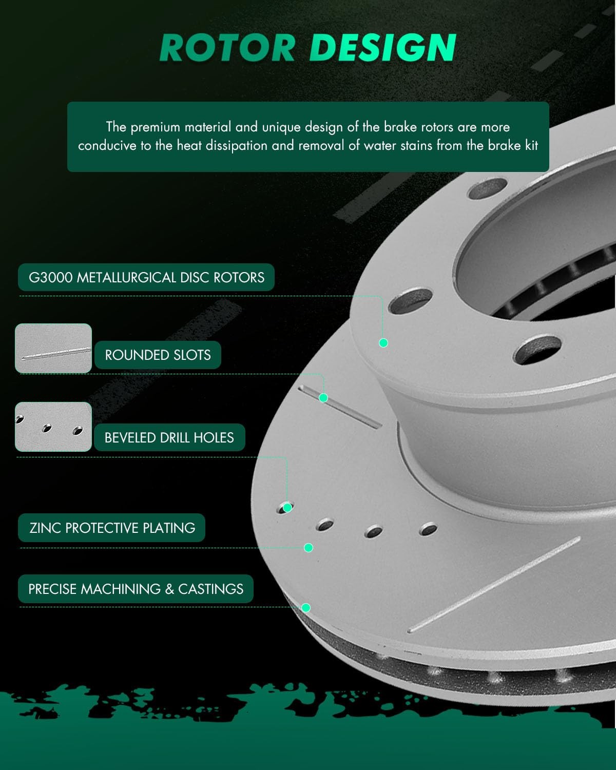 Scitoo Disc Brake Rotors Kits 31165 Front Vented Brake Rotors Fit For Toyota