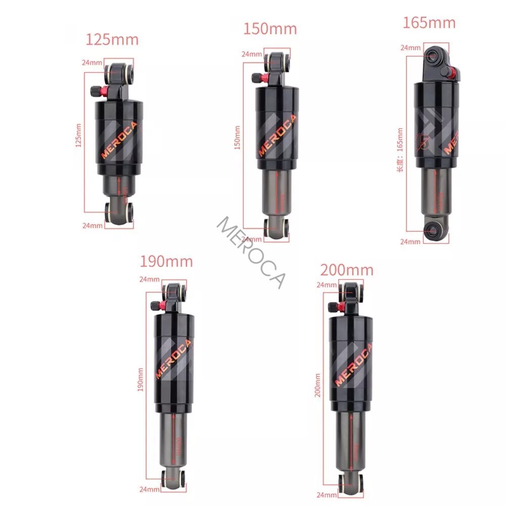 MEROCA Air Shock Suspension Mountain Bike Bicycle Rear Shock 125/200mm 18/47mm