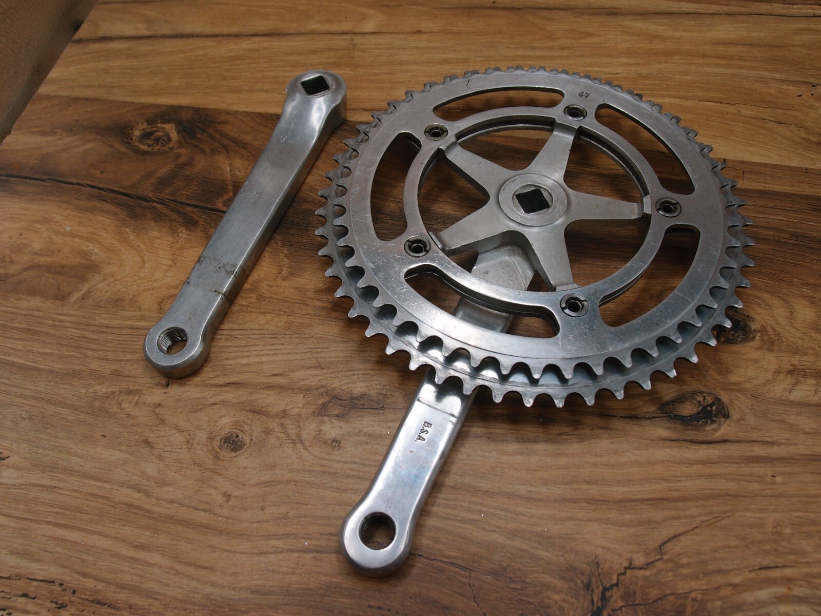 1970s NERVAR double crankset for road bike made in France 52/47 T 170 mm