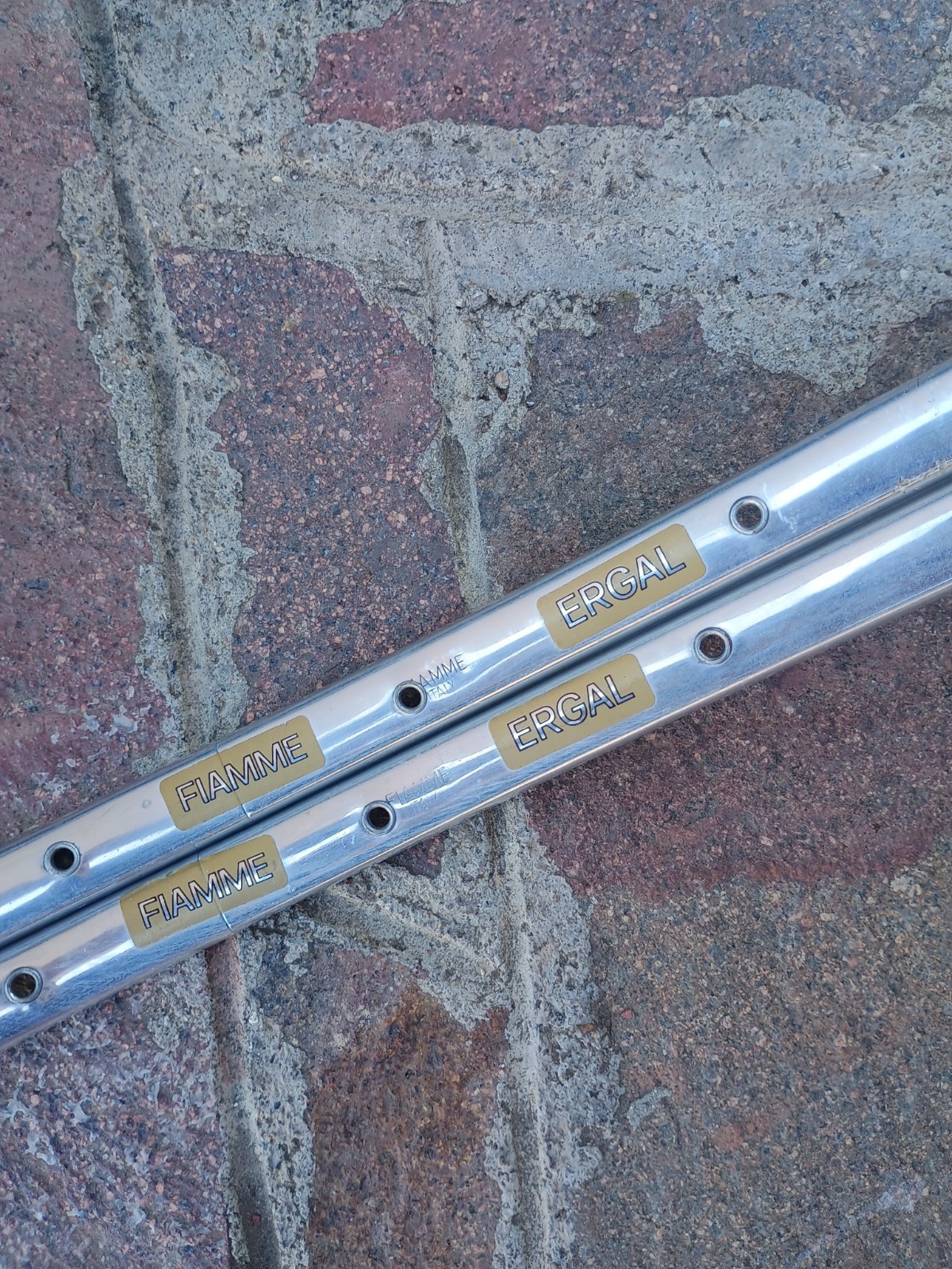 Vintage Nos Fiamme Yellow Label Silver Pair Rims 28h New X Tubulars Rims New