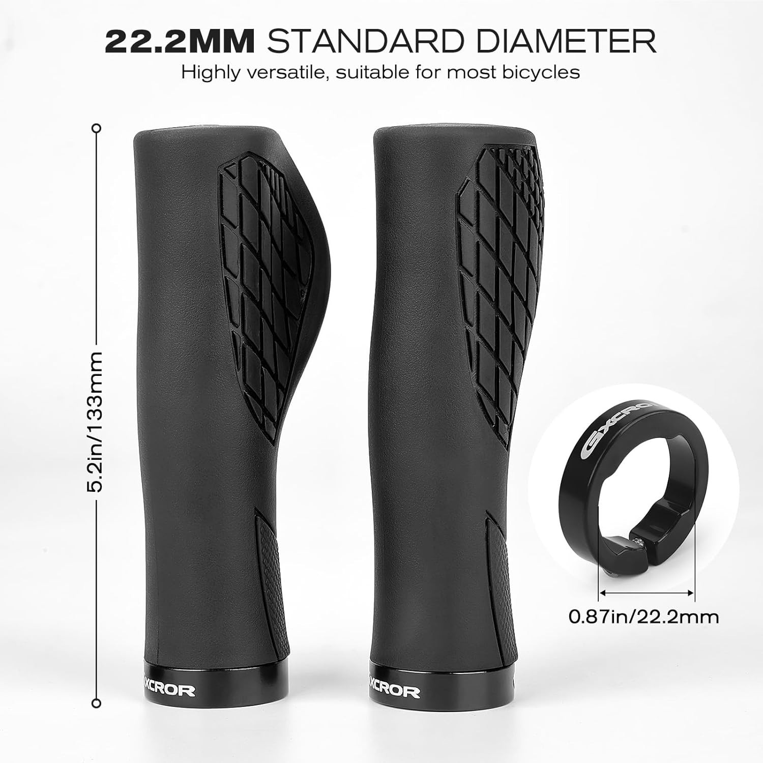 Bike Grips,Ergonomic Bicycle Handlebars Grips Shock Absorbing Dual-Density Si…