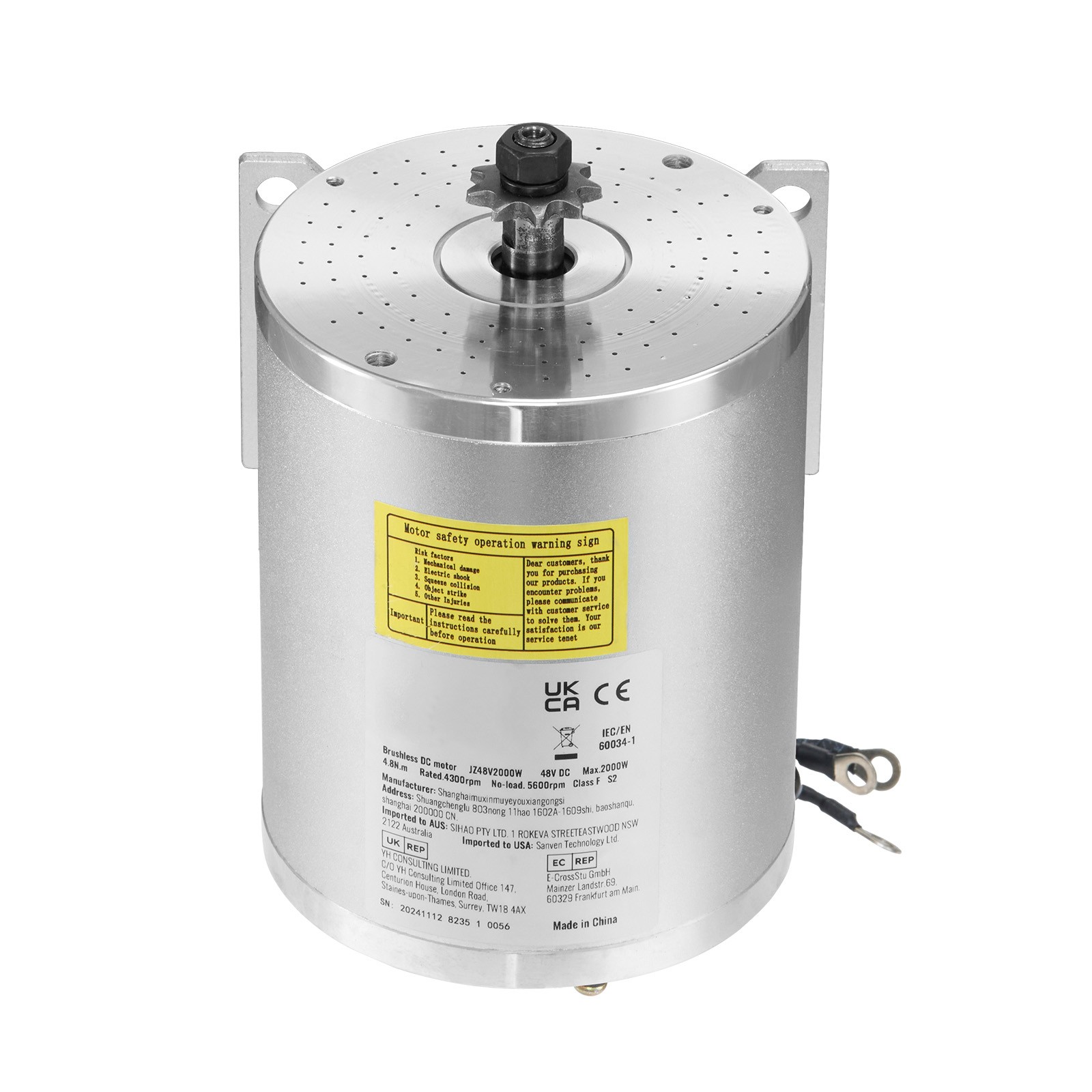 2000W Electric Brushless DC Motor Kit 48V 4300rpm Motor & Speed Controller