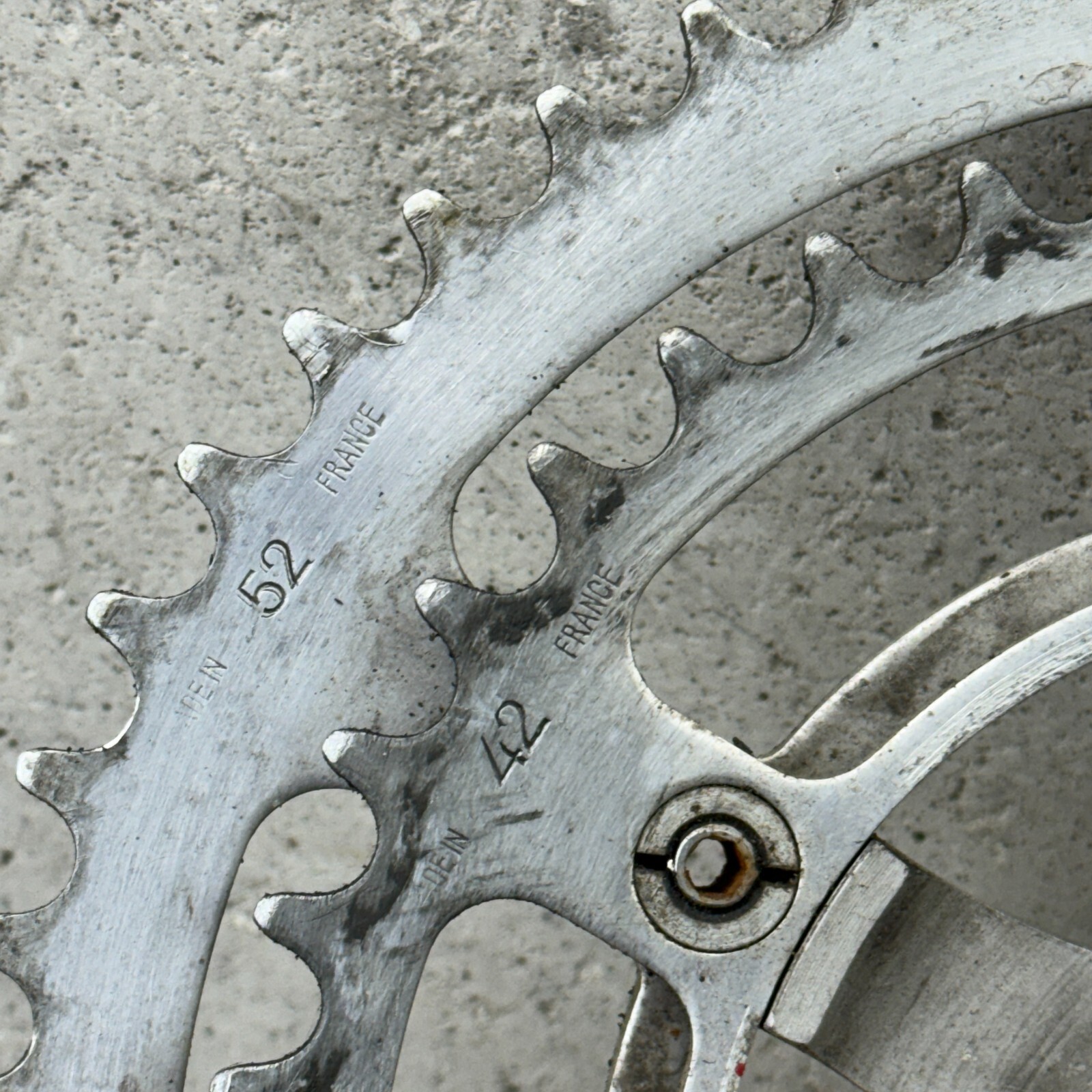 Vintage TA Professional Crank Set 170 mm 3 Arm 1970s France Eroica 3 Hole Alloy