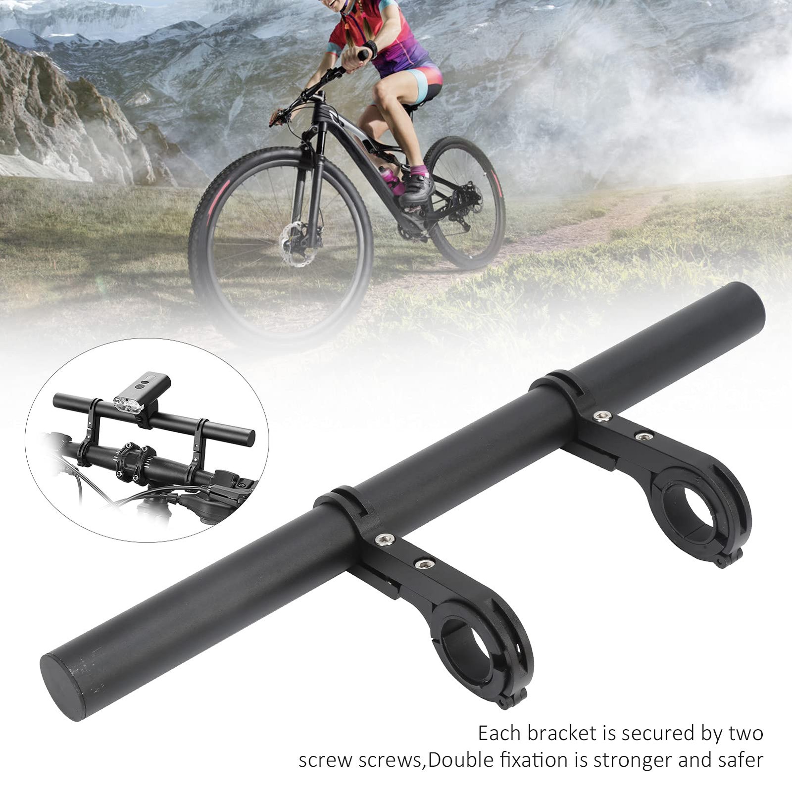 Ejoyous Extension Bracket, 11.8 Inch Aluminum Alloy Bike Double Black
