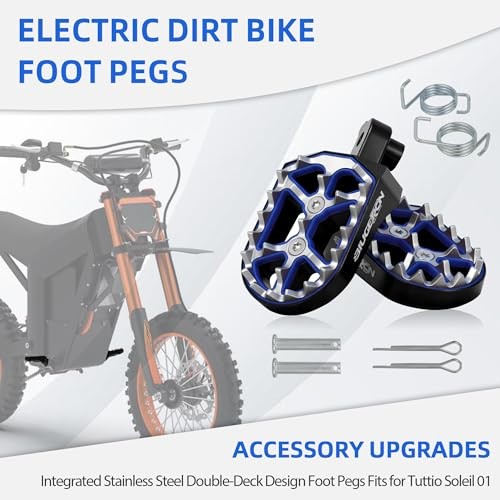 Foot Pegs for Tutti Soleil 01,Double-Deck CNC Stainless Steel Ebike Black