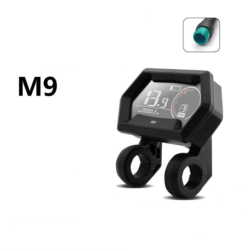 E-Bike Compatible M9 Smart LCD Color Screen with light wire 5PIN WP plug.