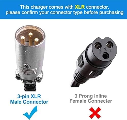 3 Wire 3-Pin XLR Charging Port Cable for E-Bike, E-Scooter, Mobility, Wheelchair
