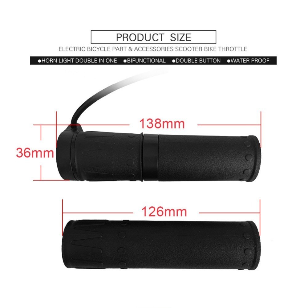 Black Brand New Half Twisting Throttle Outdoor 12V 24V 36V 48V 52V 60V 72V