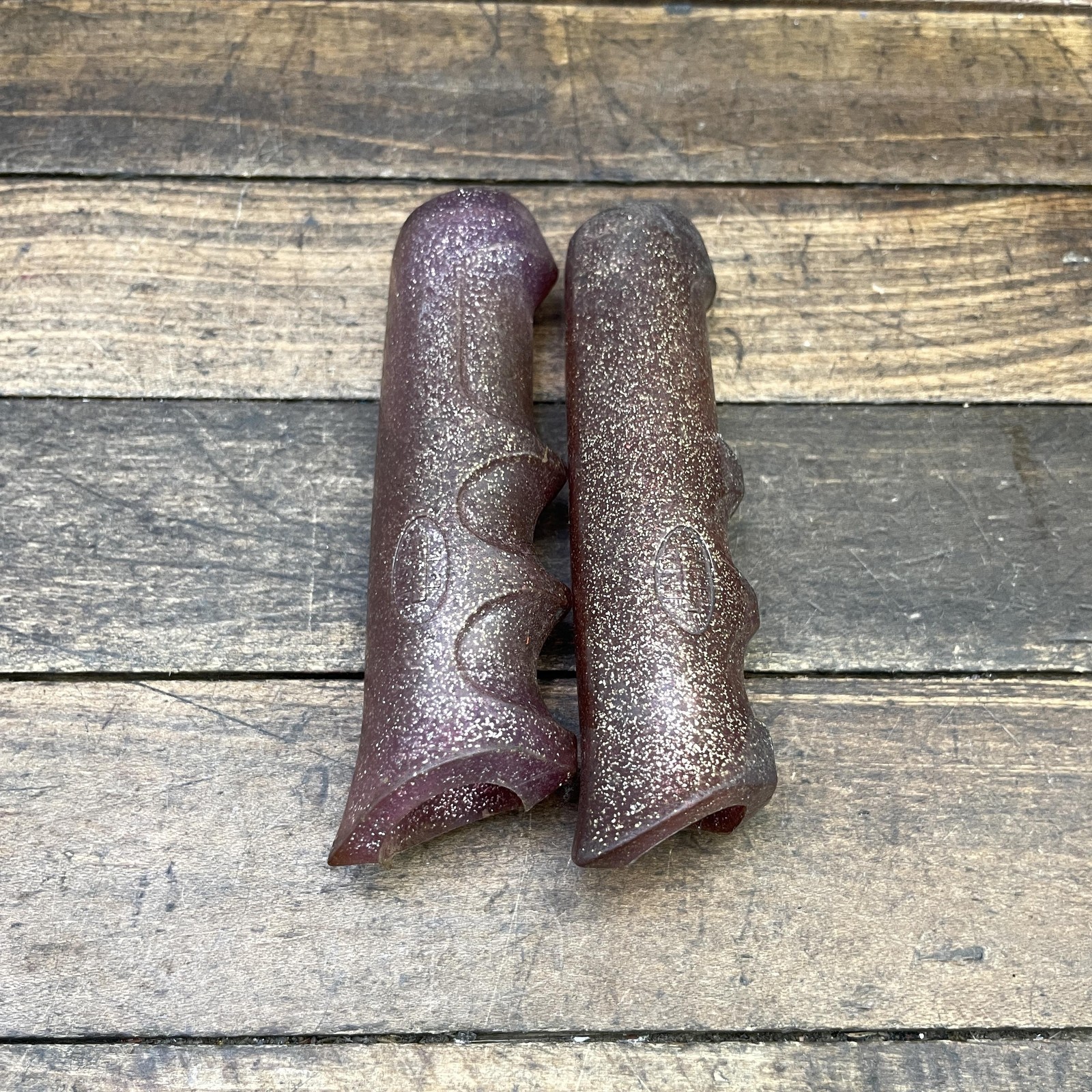 Vintage Huffy Handlebar Grips Brown Glitter Sparkle Cruiser Bike Western Flyer