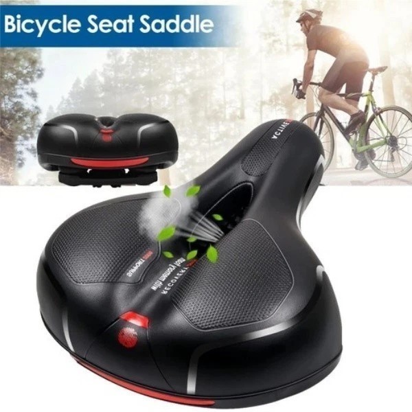 Comfort Bike Seat Cushion Soft Gel Extra Wide Big Bum Bicycle Saddle Pad Sporty