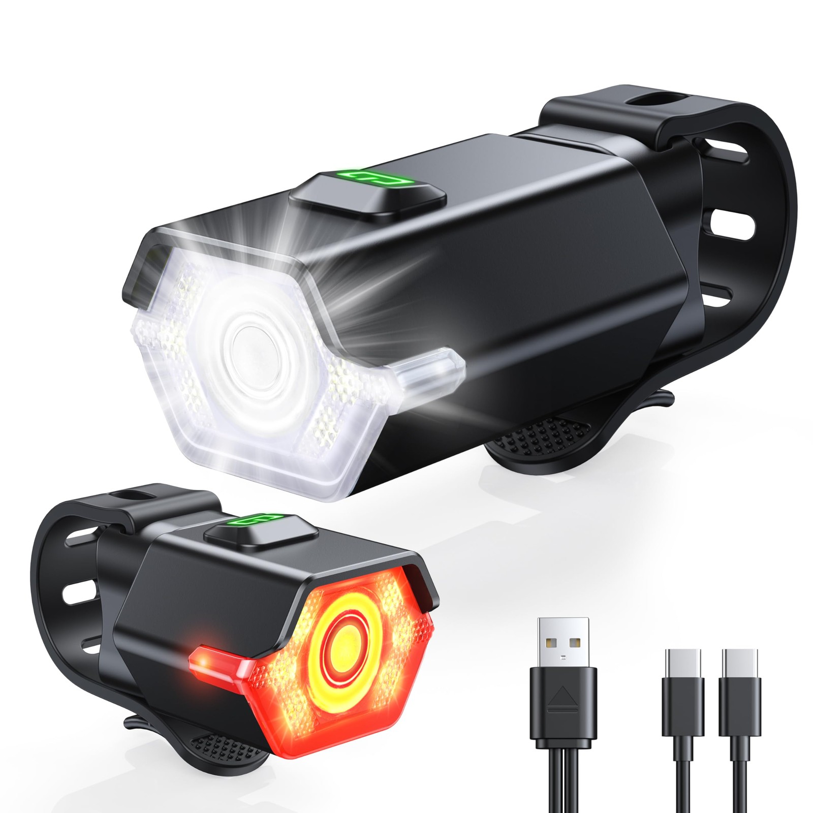 Super Bright Bike Lights for Night Riding with Side Light, 3+6 Modes Bicycle …