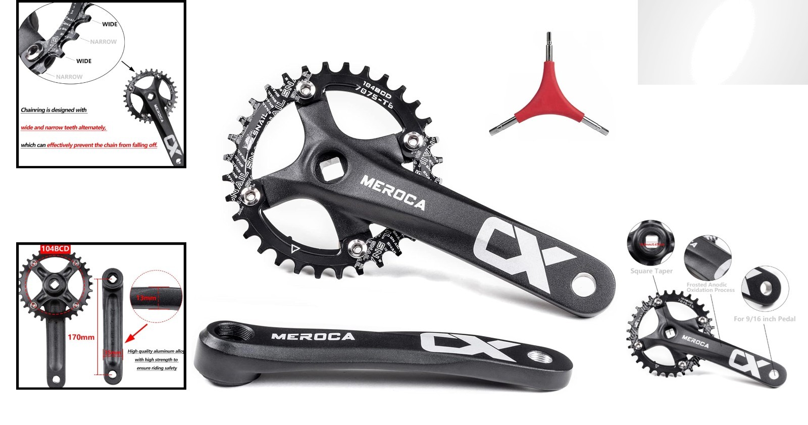 Lightweight 170mm Mountain Bike Crankset – Exceptional Durability and Style
