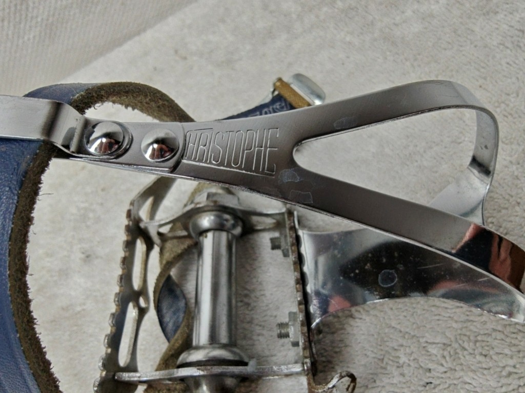 Vintage Sheffield Pedals 9/16 + Christophe Toe Clips Lapize Leather Straps – …