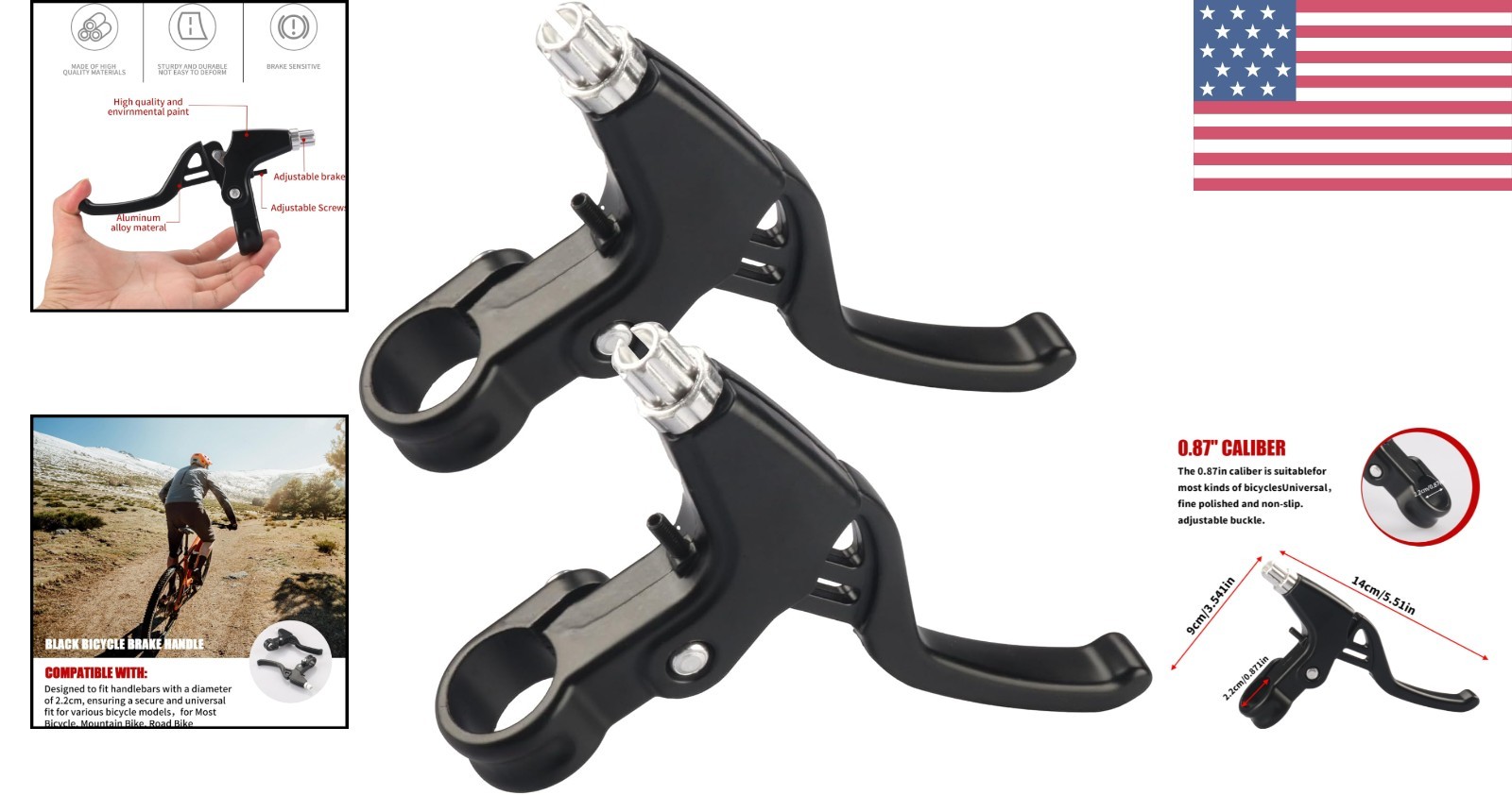 Auto-Repositioning 2.2cm Bike Brake Levers – Lightweight & Ambidextrous Handling
