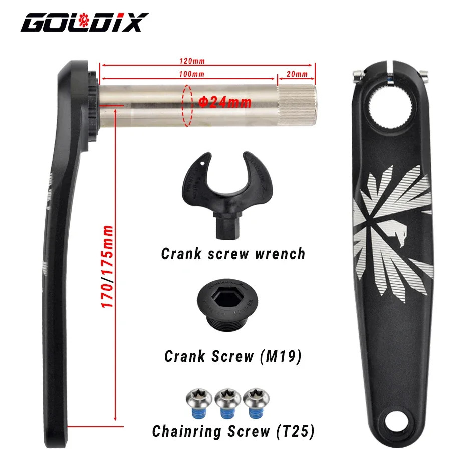 MTB Crankset 170/175mm 30T-38T Direct Mount 0mm Offset Bike Crank Alloy