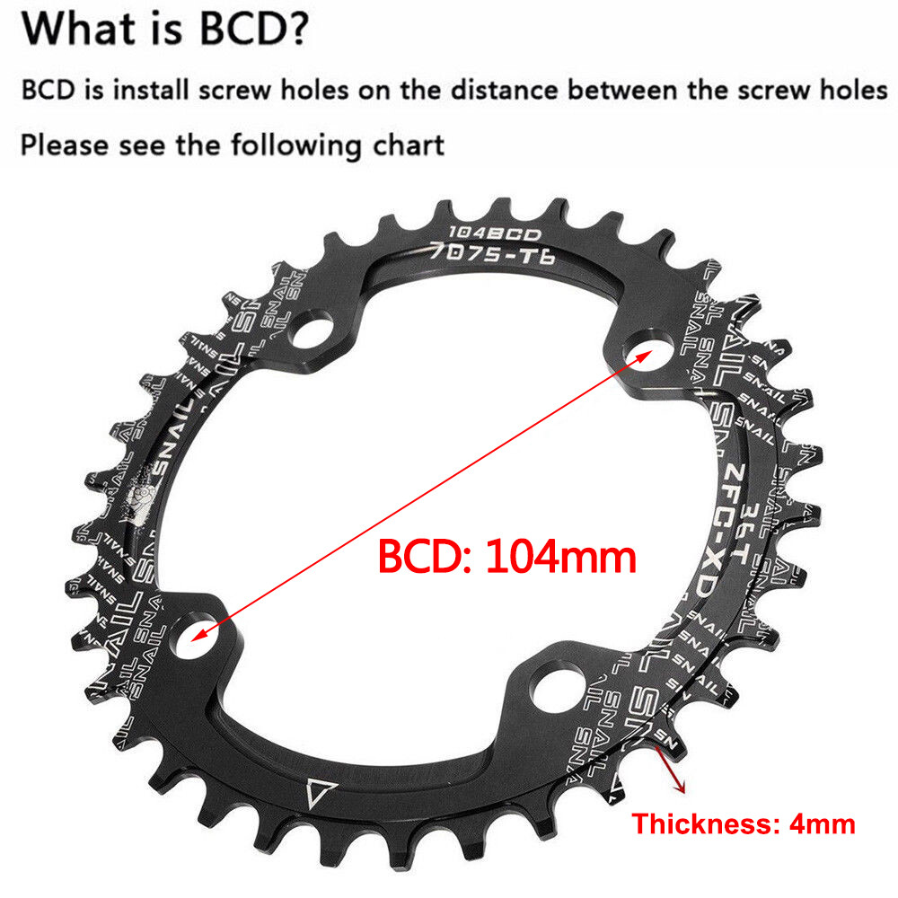 Narrow Wide Chainring 30-52T 104BCD MTB Bike Sprocket Round Oval Chainwheel CNC