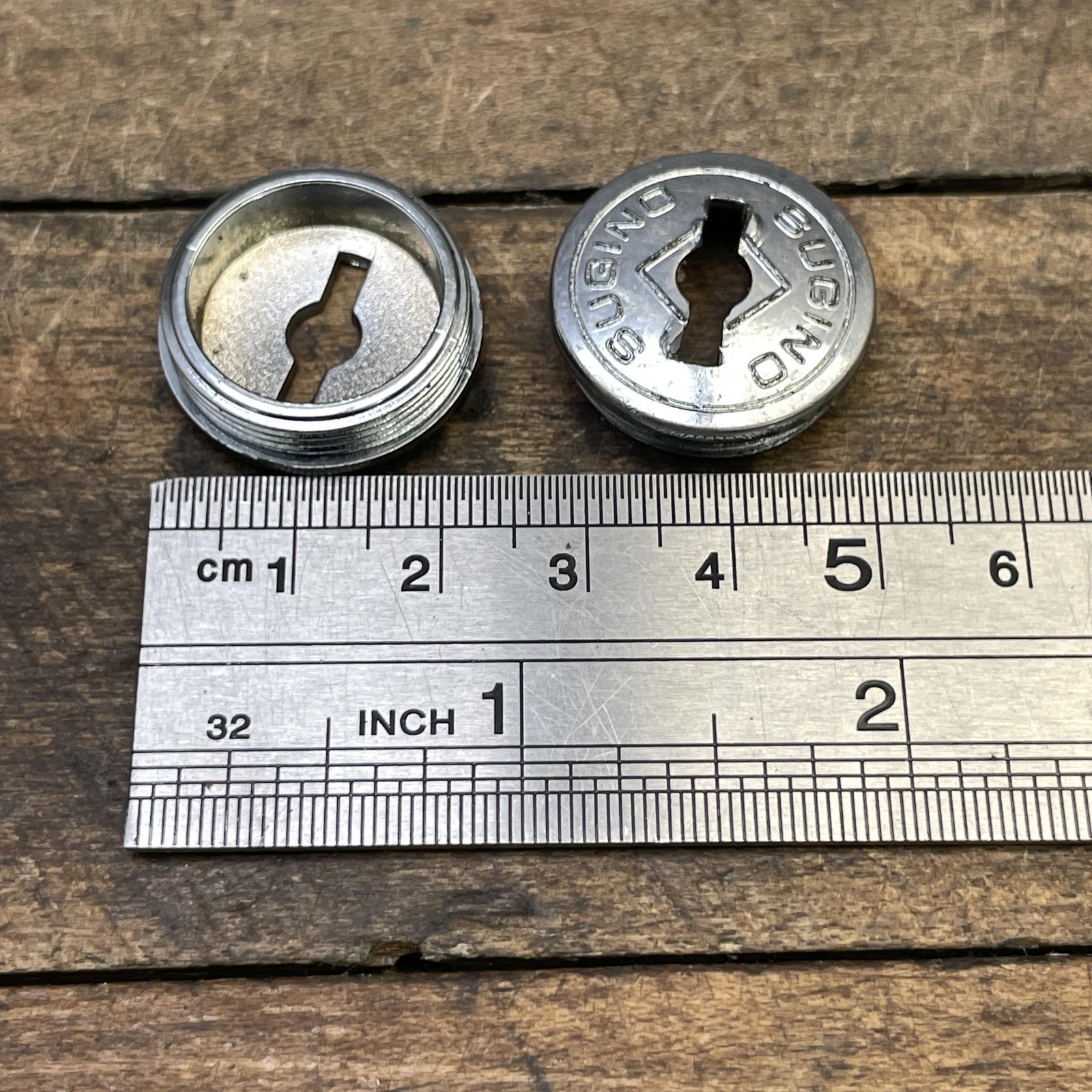 Vintage Sugino Chainring Bolts Nuts Dust Caps Silver Drivetrain Bike Parts Kit