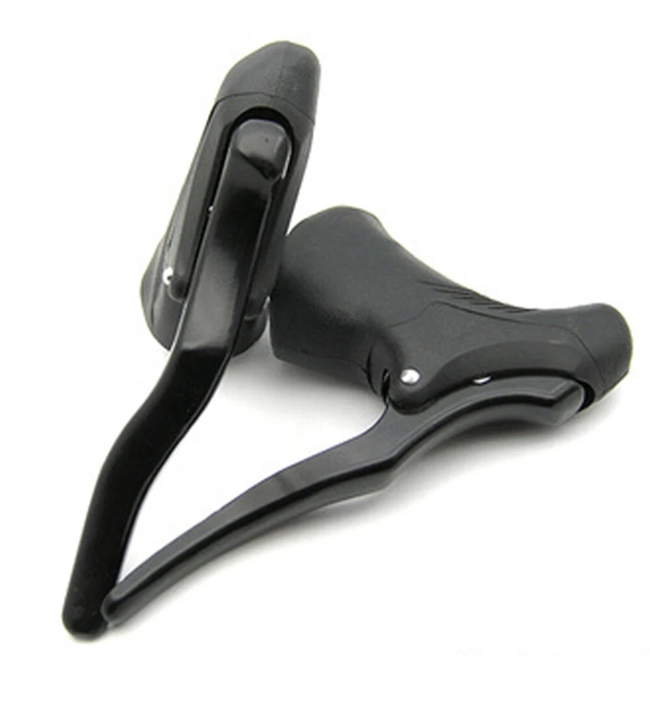 Bicycle Brake Levers Drop Bar Road Bike Hoods Set Black Silver Lightweight Pair