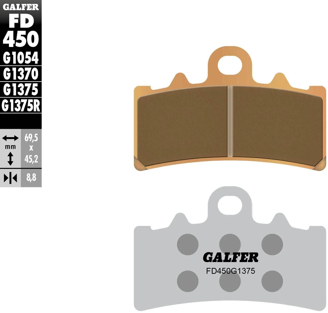 Galfer Brake Pads FD450 Brake Pad FD450 G1375 Sint. Metal Str. s