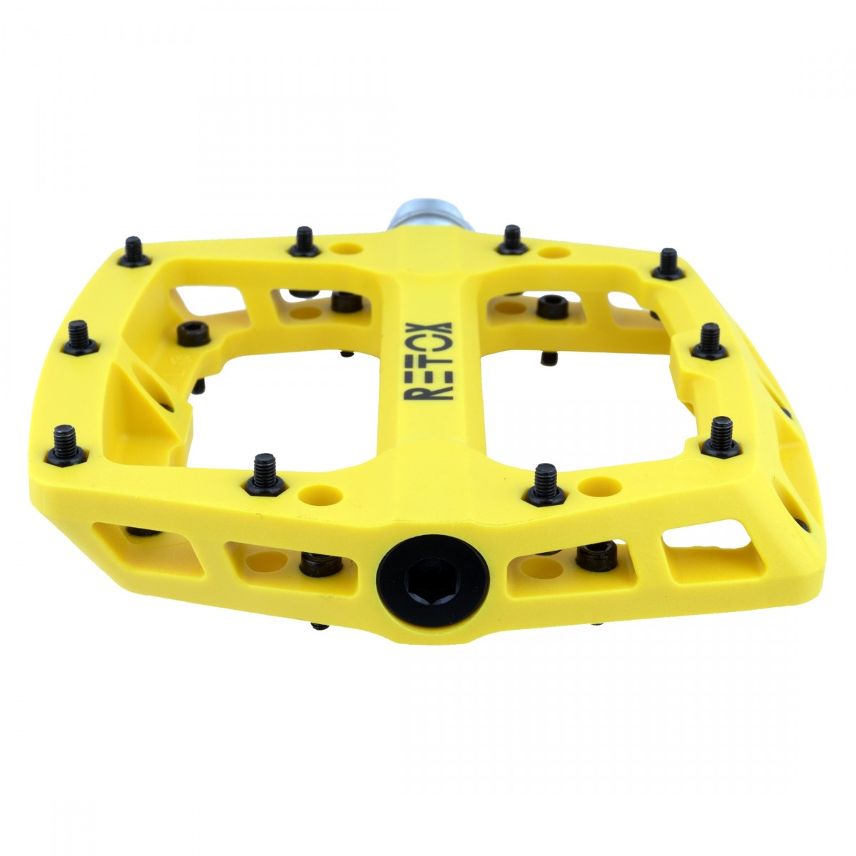 Origin8 Retox Platform Pedals 9/16″ Concave Composite Body Removable Pins Yellow