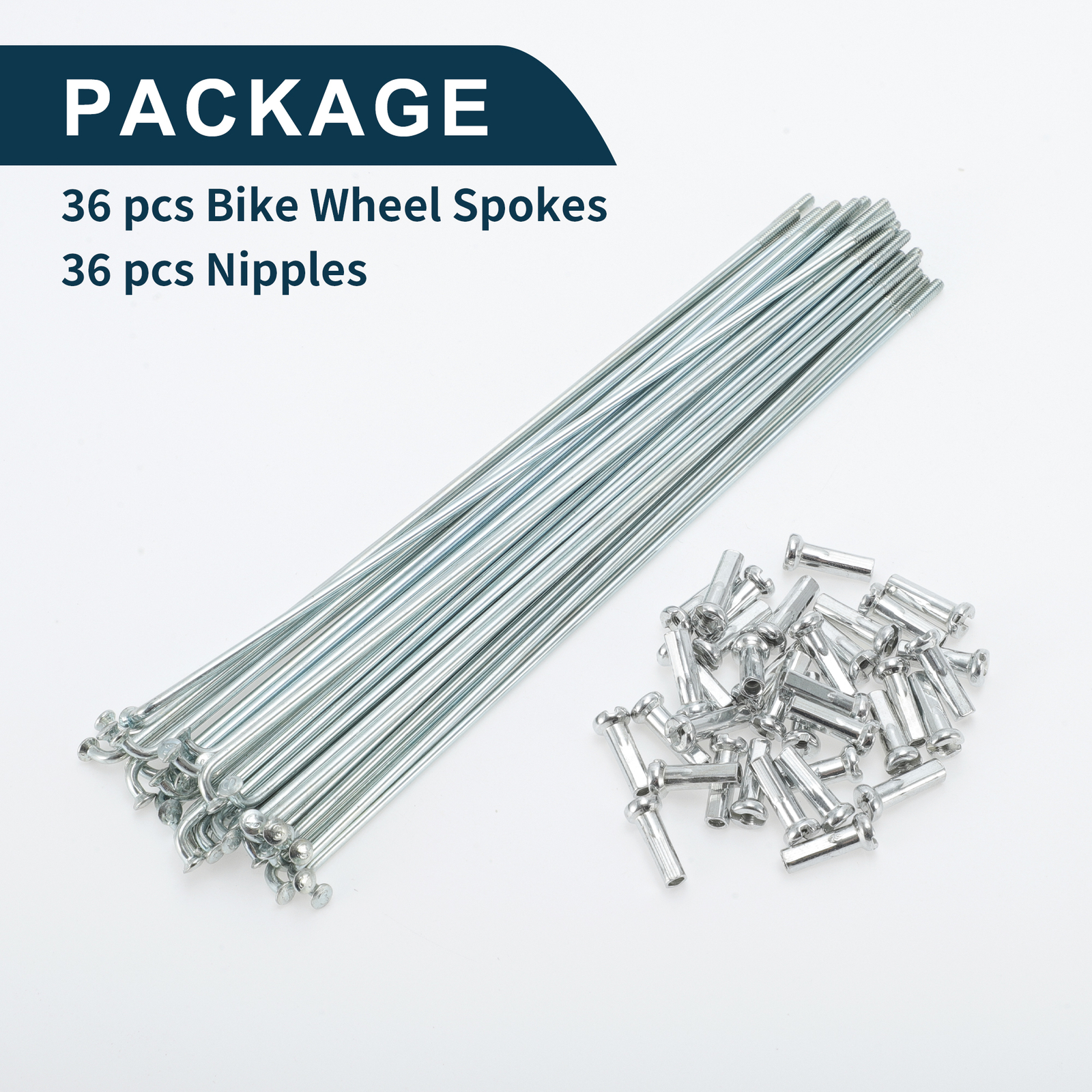 1 Set 14G 139mm Length Bicycle Spokes Nipple Carbon Steel Galvanized Universal