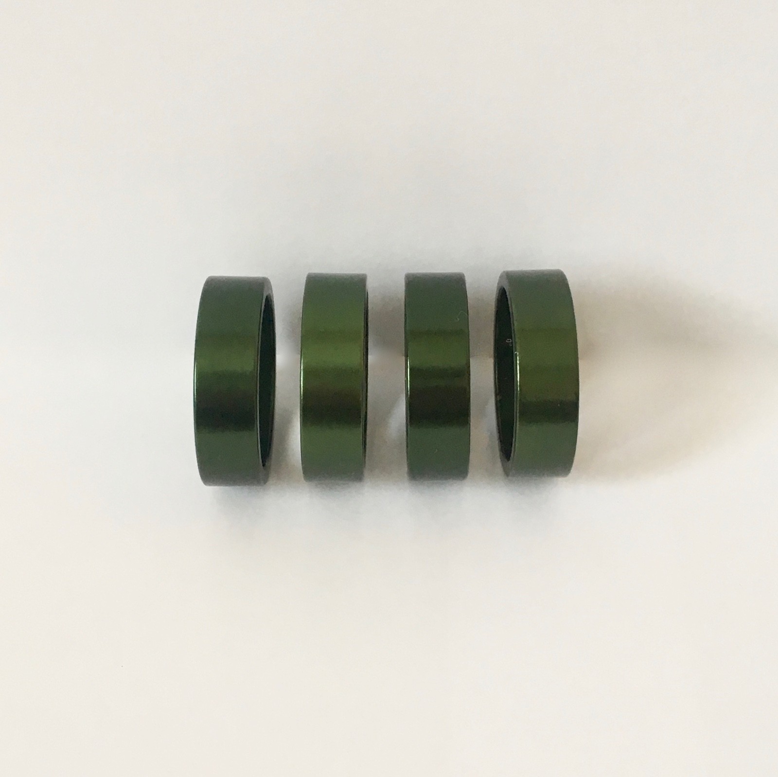 GREEN-ANODIZED BIKE BICYCLE ALLOY 1-1/8″ HEADSET SPACERS 10mm NEW