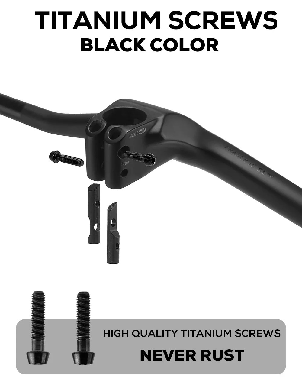 740mm -40° Full Carbon Fiber Integrated MTB Handlebar Black Matte with Mount
