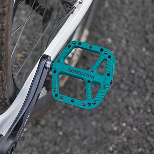 Rock BROS Mountain Bike Pedals Nylon Composite Bearing 9/16″ MTB Bicycle Blue