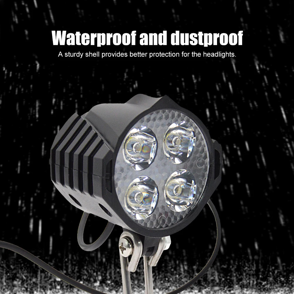 LED Headlight Tail Light Set 24V 36V 48V Horn Turn Signal Switch E-Bike Parts